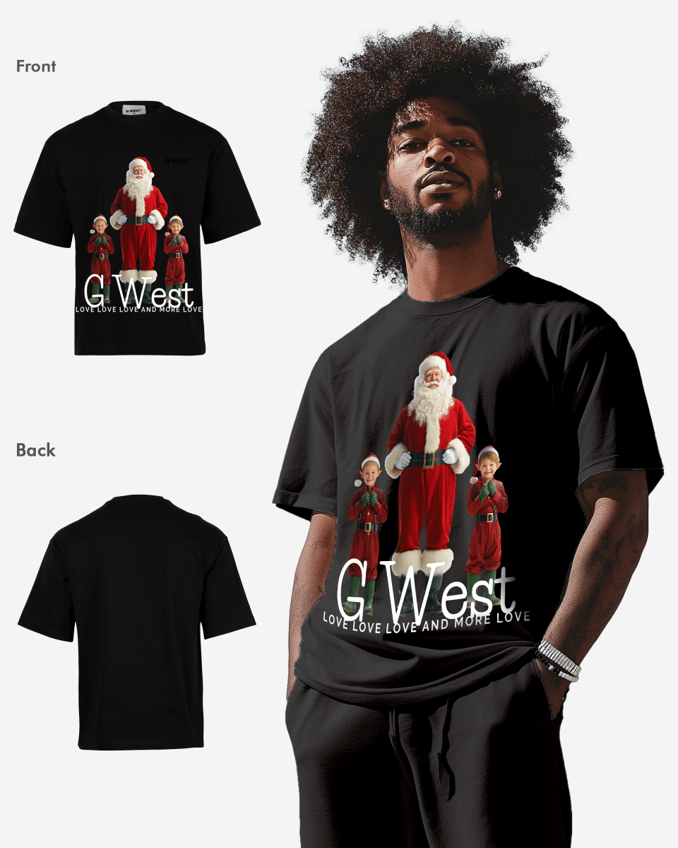 G-West Santa & His Elves Oversized T-Shirt Mens