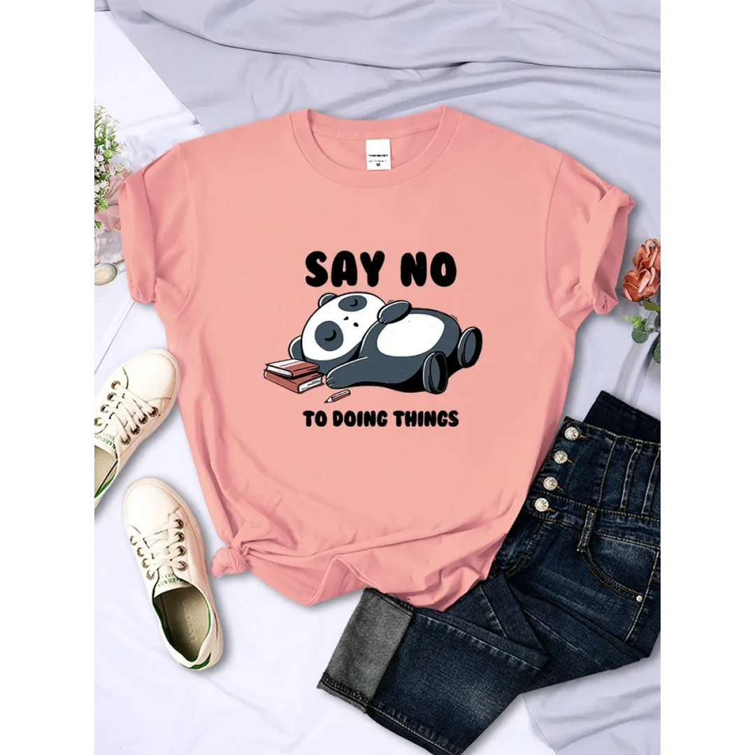 "Say No To Doing Thing" Sleeping Panda  T-Shirts