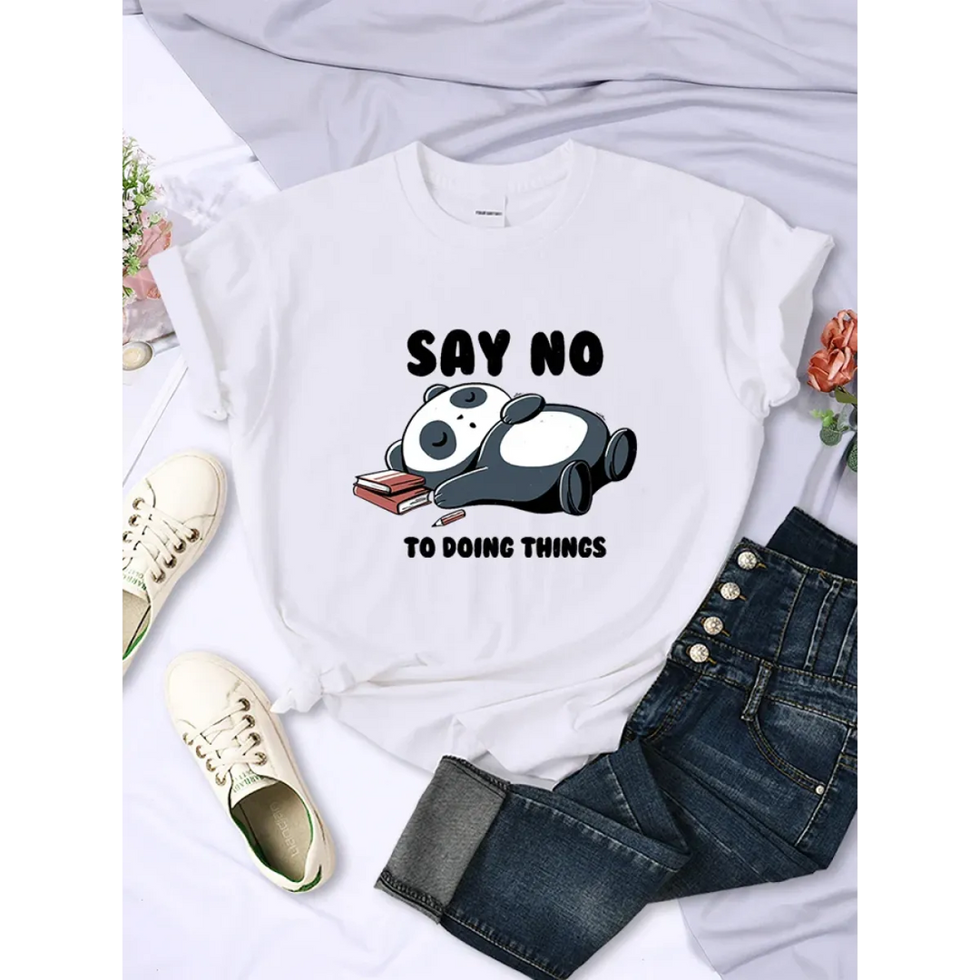 "Say No To Doing Thing" Sleeping Panda  T-Shirts