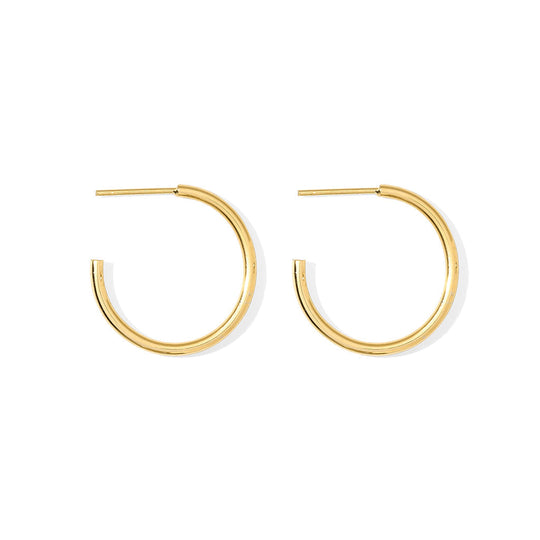 Recycled Bombshell Gold Plated Hoop Earrings - Handcrafted, Two Sizes