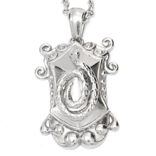 Snake Shield Pendant Necklace Gothic Serpent Jewelry