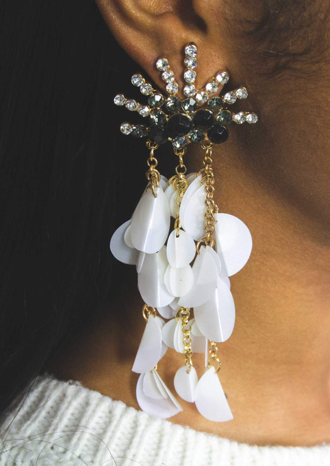 Sparkle Drop Dangle Earrings Crystal Chandelier Long