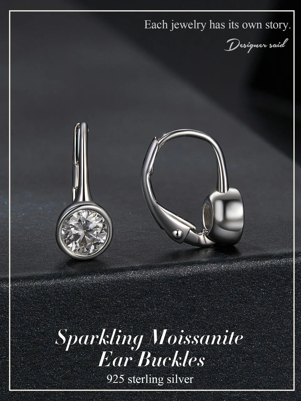 1CT Moissanite Drop Dangle Earrings 925 Sterling Silver Wedding Bridal Gift