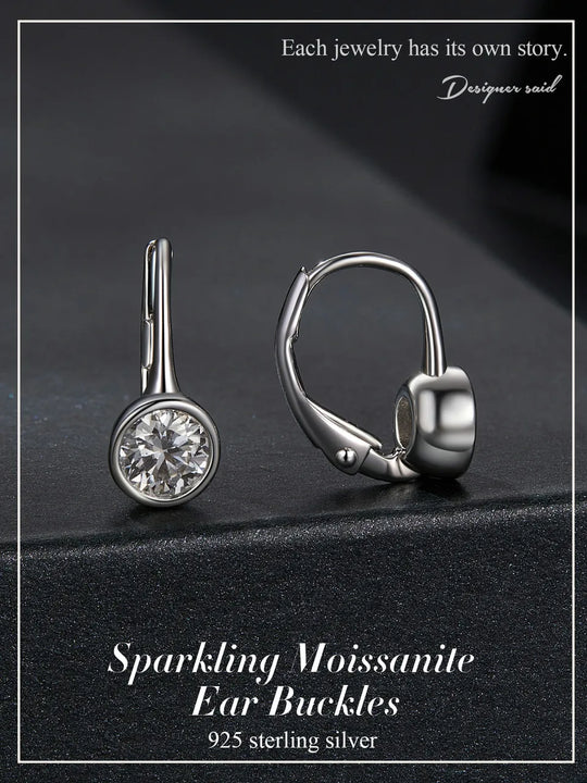1CT Moissanite Drop Dangle Earrings 925 Sterling Silver Wedding Bridal Gift