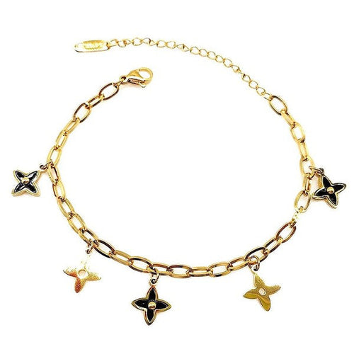 Stainless Steel Star Clover Chain Bracelet Adjustable