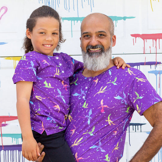 "Star Fire" Stellar Dragons Henley Short Sleeve Tee