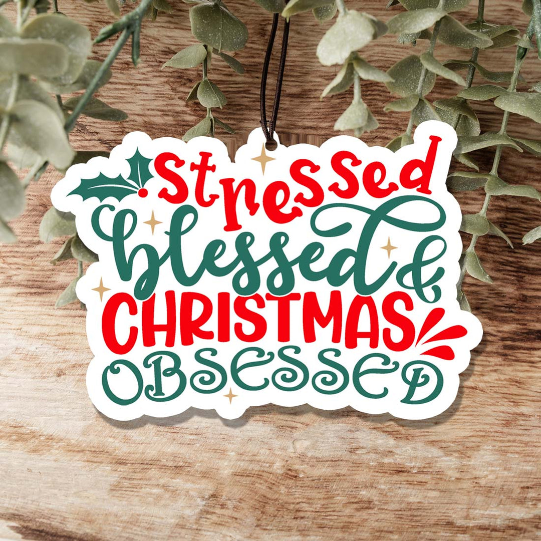 Stressed Blessed Hanging Air Freshener Car Home Office Scented Ornament