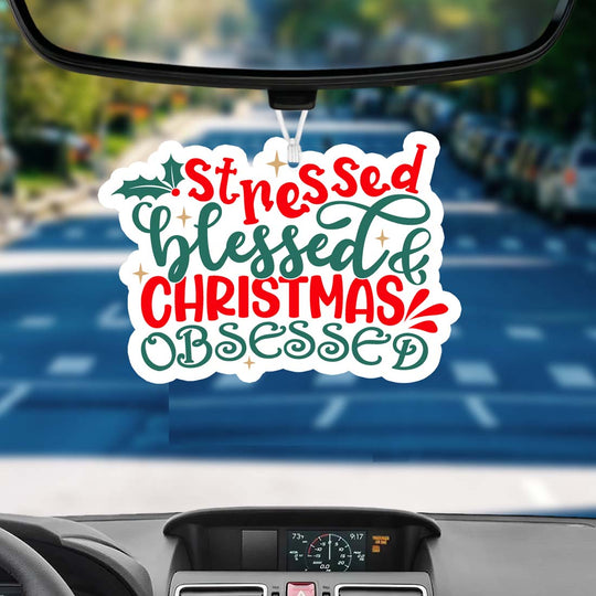 Stressed Blessed Hanging Air Freshener Car Home Office Scented Ornament