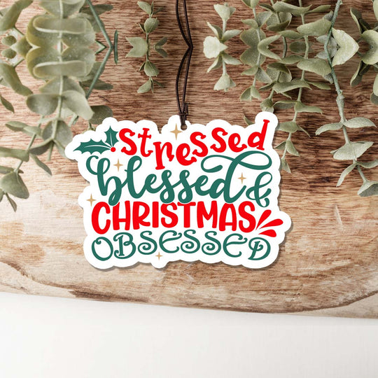 Stressed Blessed Hanging Air Freshener Car Home Office Scented Ornament