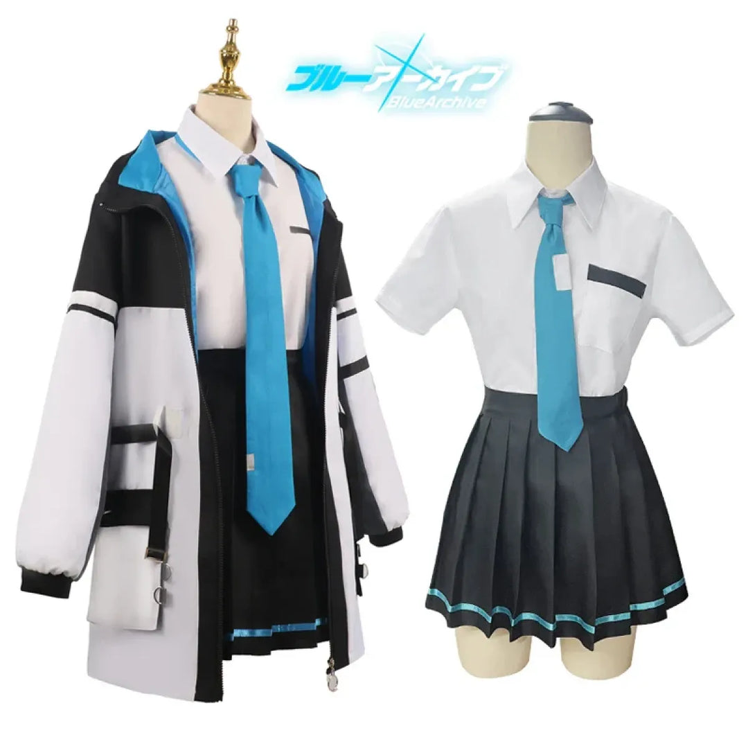 Blue Archive Tendou Arisu Cosplay Costume – Uniform, Wig & Coat Set