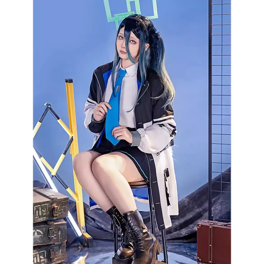 Blue Archive Tendou Arisu Cosplay Costume – Uniform, Wig & Coat Set