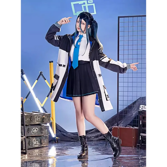 Blue Archive Tendou Arisu Cosplay Costume – Uniform, Wig & Coat Set
