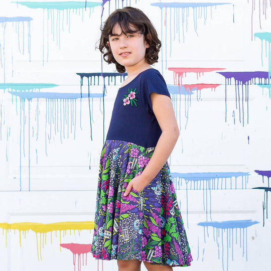 "Pick Your Poison" Toxic Garden Super Twirler Dress with Pockets