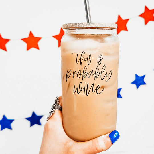 17oz Glass Tumbler With Bamboo Lid, 2 Stainless Straws and Straw Cleaner