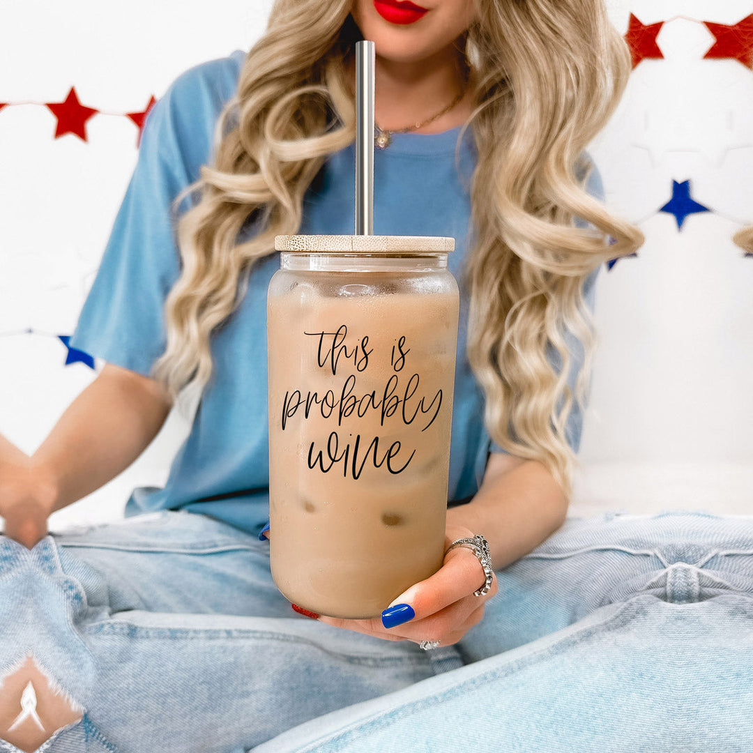 17oz Glass Tumbler With Bamboo Lid, 2 Stainless Straws and Straw Cleaner