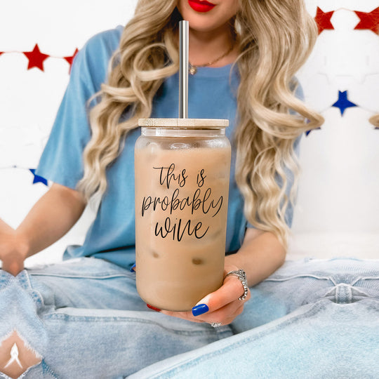 17oz Glass Tumbler With Bamboo Lid, 2 Stainless Straws and Straw Cleaner