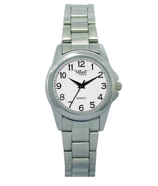 Women's Silver Stainless Bracelet Watch White Dial Quartz