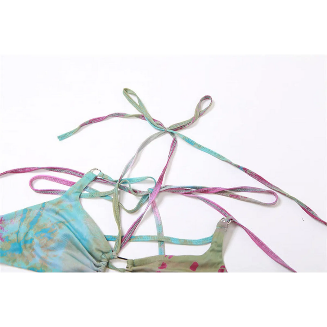 Tie-Dye Fairy Set – Butterfly Crop Top & Wrap Mini Skirt