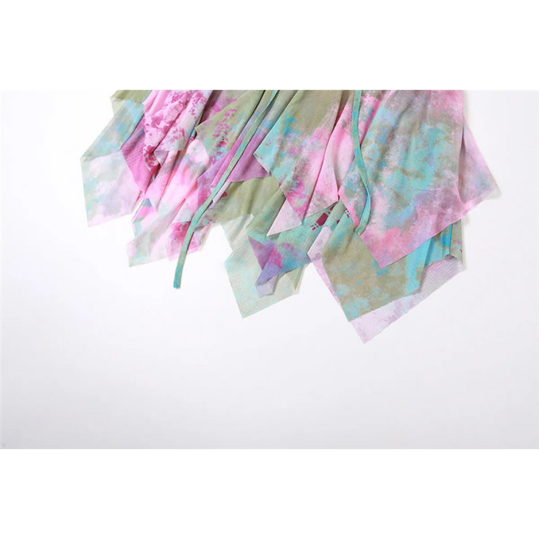 Tie-Dye Fairy Set – Butterfly Crop Top & Wrap Mini Skirt