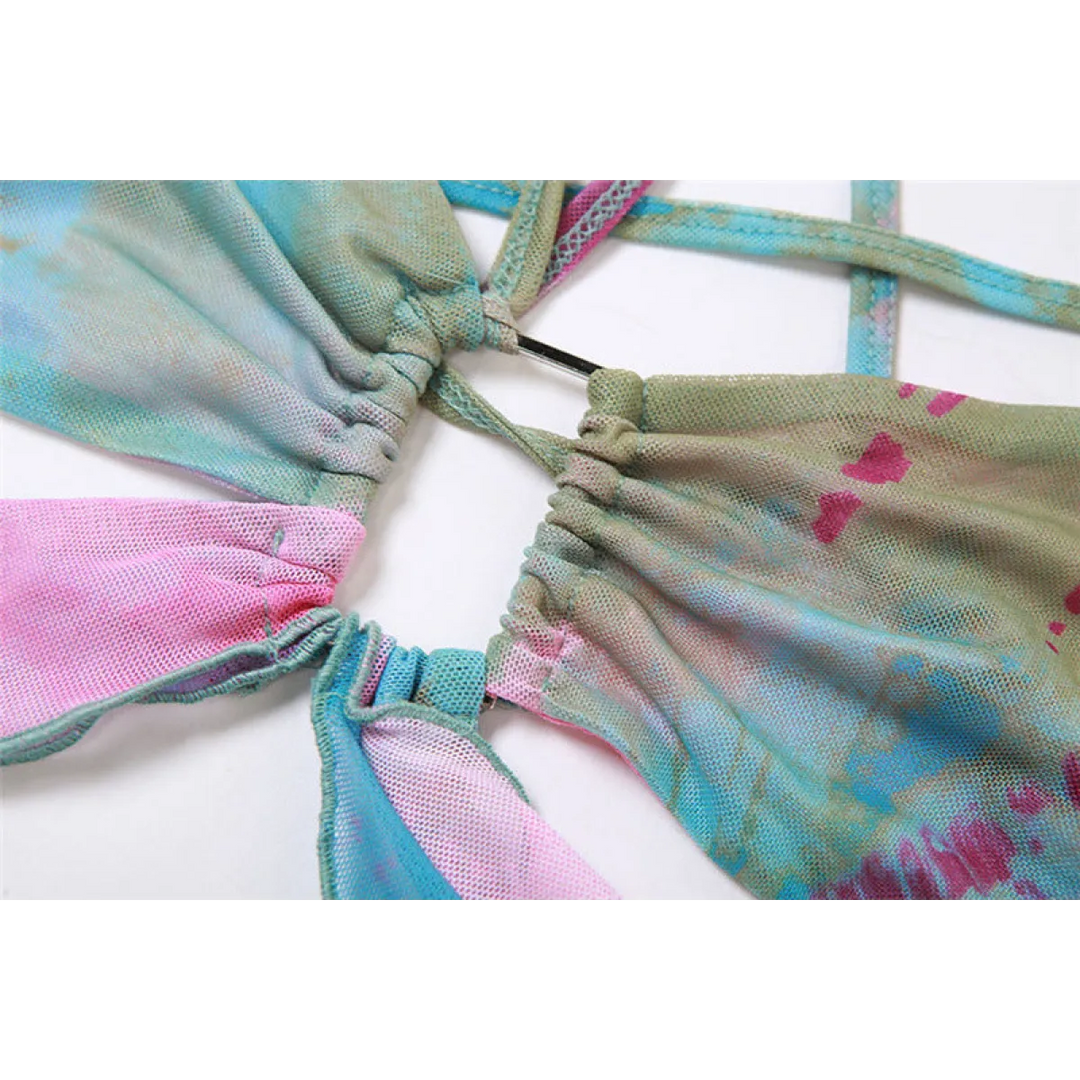 Tie-Dye Fairy Set – Butterfly Crop Top & Wrap Mini Skirt