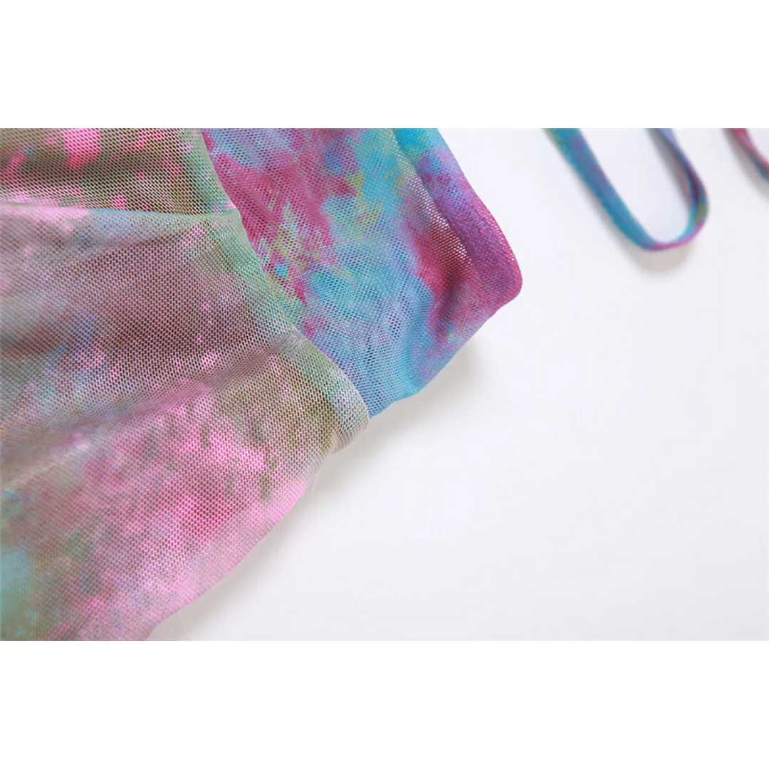 Tie-Dye Fairy Set – Butterfly Crop Top & Wrap Mini Skirt