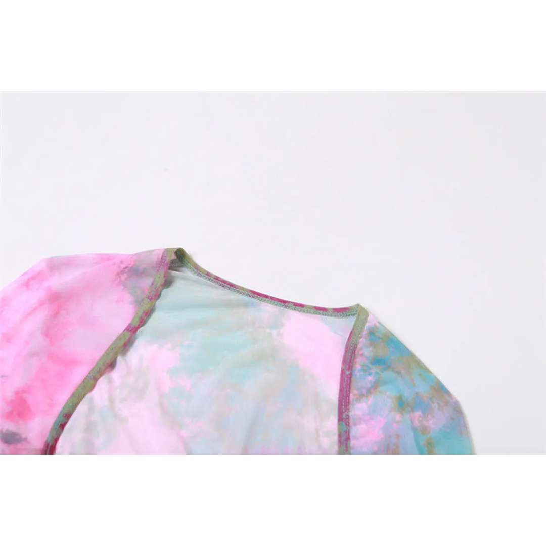 Tie-Dye Fairy Set – Butterfly Crop Top & Wrap Mini Skirt