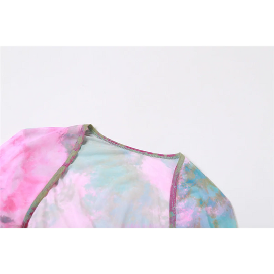 Tie-Dye Fairy Set – Butterfly Crop Top & Wrap Mini Skirt