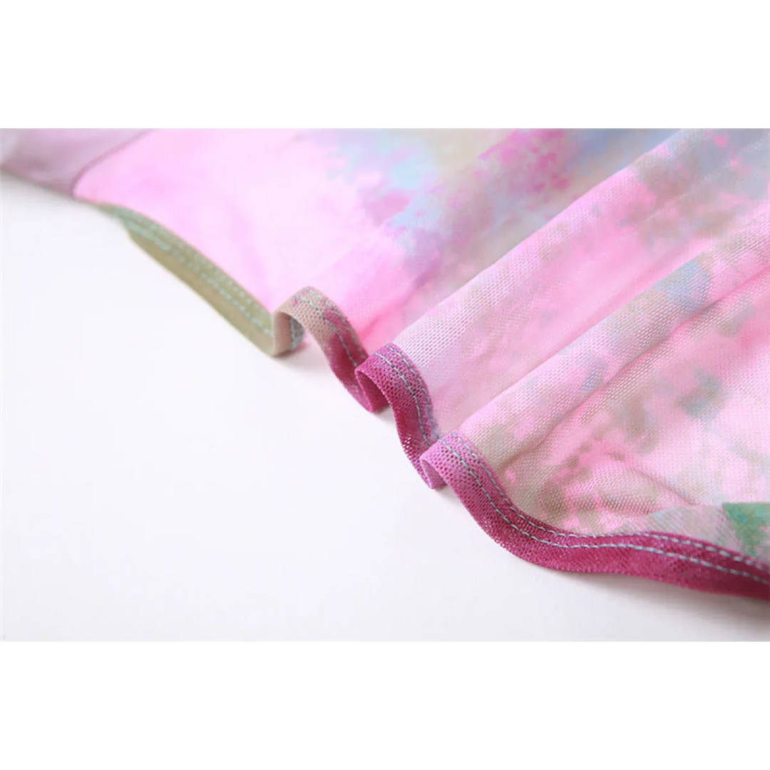 Tie-Dye Fairy Set – Butterfly Crop Top & Wrap Mini Skirt