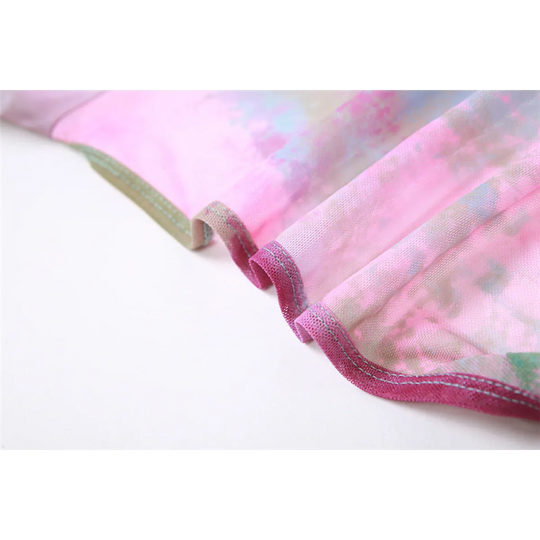 Tie-Dye Fairy Set – Butterfly Crop Top & Wrap Mini Skirt